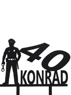 Topper na tort dekoracja urodziny PERSONALIZACJA różne kolory POLICJANT!!!