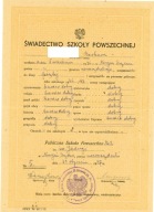 ŚWIADECTWO SZKOŁY POWSZECHNEJ - NOWY SĄCZ ROK 1947