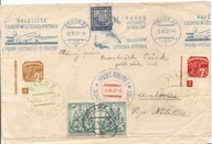 LINIE LOTNICZE CZECHY -WYSTAWA -koperta ozdobne stemple -obieg 1937 rok