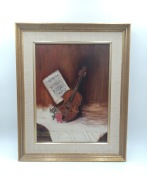 Prześliczny obraz pod tytułem "muzyka dla oka" sygnowany przez malarza 52cm