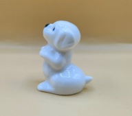 Proszący PIESEK prześliczna biała figurka kolekcjo