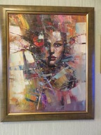 Pitsko Giennadij-Czarująca dziewczyna-obraz olejny 40x50z ramą 49x59