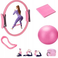 ZESTAW KÓŁEK PILATES Z TAŚMAMI OPOROWYMI DO ĆWICZEŃ RÓŻOWY