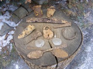 MIX Z OKOPÓW, POCHWA OD BAGNETU, STOPKA KARABINU PIERWSZA WOJNA.