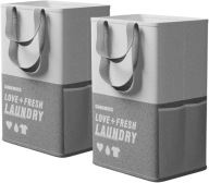 Kosz wolnostojący na pranie Songmics 90l biało szary