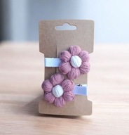 Spinki do włosów szydełkowe kwiatki 2 szt. handmade