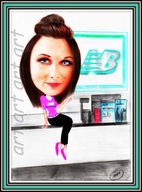 Karykatura ze zdjęcia dla sprzedawczyni