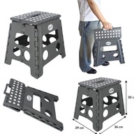 TABORET SKŁADANY STOŁEK PODNÓŻEK ANTYPOŚLIZGOWY SZARY KUCHENNY 32CM 150KG