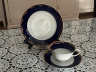 Filiżanka zestaw śniadaniowy trio Rosenthal Aida kobalt