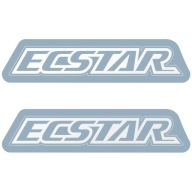 2x Naklejka z Logo ECSTAR 85x14 mm Sponsorska na Motocykl Quada Skuter