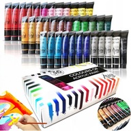 FARBY AKRYLOWE ZESTAW 36 KOLORÓW × 20 ml – INTENSYWNE KRYCIE, PROFESJONALNE