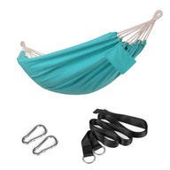 Hamak Podwójny 210x150cm 300kg Bawełniany z Torbą i Zestawem Montażowym