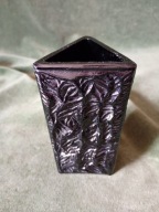 Szklany wazon hialitowy z czasów PRL-u / piękny stan