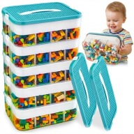 POJEMNIK NA KLOCKI ORGANIZER 5-PIĘTROWY PLASTIKOWY 35L Z PRZEGRÓDKAMI