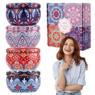 ŚWIECE ZAPACHOWE SOJOWE NATURALNE AROMATYCZNE BOX ZESTAW PREZENTOWY 4 SZT.