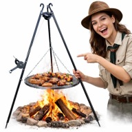 GRILL TRÓJNÓG OGRODOWY OGNISKOWY 193 STOJAK Z RUSZTEM NIERDZEWNY OGNISKO