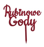 topper na tort dekoracja personalizacja WYBÓR KOLORÓW RUBINOWE GODY!!!