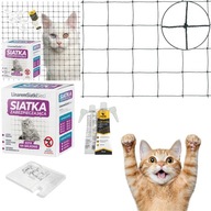 ZESTAW SIATKA ZABEZPIECZAJACA NA BALKON DLA KOTA BALKONOWA OCHRONNA 6X3