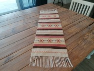 CEPELIA WEŁNIANY TKANY KILIM SERWETA BIEŻNIK FRĘDZLE 34x118 CW