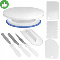 PATERA OBROTOWA DO TORTU 28cm + ZESTAW SZPATUŁEK PACKA DO TYNKOWANIA CIAST