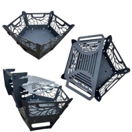 Składane Palenisko Ogrodowe Grill Ruszt 3 mm Stal Premium 2w1