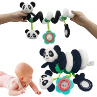 ZAWIESZKA DO WÓZKA KONTRASTOWA SENSORYCZNA GRZECHOTKA DLA NIEMOWLĄT PANDA