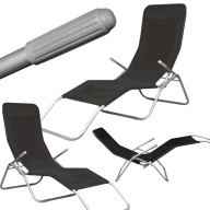 LEŻAK OGRODOWY PLAŻOWY METALOWY CZARNY STABILNY MOCNY NA TARAS BALKON PLAŻĘ