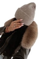 CZAPKA DAMSKA ZIMOWA CIEPŁA GRUBA MIĘKKA ANGORA ELEGANCKA CAPPUCCINO