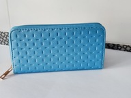 POR06 Portfel Damski Duży Wycinany Niebieski