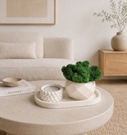 Zestaw boho dekoracja mech chrobotek świecznik taca