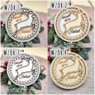 Drewniana Bombka z imieniem 3D na choinkę Bombka z grawerem personalizowana