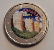 2 euro okolicznościowe Hiszpania Mury Avilli 2019 - 2 euro kolor