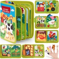 KSIĄŻECZKA MANIPULACYJNA SENSORYCZNA MONTESSORI TABLICA ZABAWKA EDUKACYJNA