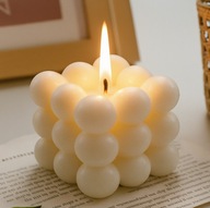 Świeca Dekoracyjna Bubble Bąbelkowa 6x6 cm – Wosk Sojowy, Handmade, Prezent