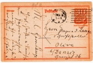 Postkarte 1920 do inż. Laege Oliva Danzig Papierpreiszuschlag