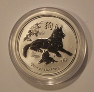 ROK PSA 2018 LUNAR 2 II - 50 CENTÓW 2018 AUSTRALIA 1/2 OZ 999 - PÓŁ UNCJI