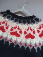 SWETER WEŁNIANY RĘCZNIEROBIONY XS