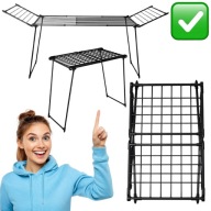 SUSZARKA NA PRANIE STOJĄCA ROZSUWANA ZEWNĘTRZNA OGRODOWA BALKONOWA CZARNA