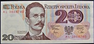 Polska bankn.20zł.R.Traugutt 1982 ser.AL UNC