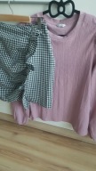 zestaw Gina Tricot spódnica w pepitkę 38 j.NOWA i bluzeczka róż