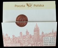 2008 450 lat poczty polskiej Fi blok 211 ** + koperta FDC folder