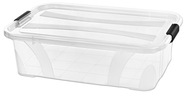 Pojemnik Plastikowy Pudło 21L Przeźroczyste z Pokrywą na Zabawki Ubrania