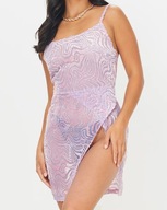 PrettyLittleThing sukienka asymetryczna mini M 38 koszulowa halka nocna