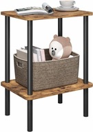 2 POZIOMOWY STOLIK POMOCNICZY NOCNY MAŁY 52X30X40CM BRĄZOWY SKANDYNAWSKI