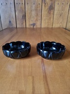 dwie małe miseczki * czarne szkło * HORTENSJA