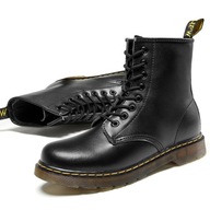 42 GLANY BOTKI WORKERY UNISEX GOTH EMO PUNK SKÓRZANE TRAPERKI CZARNE MATOWE