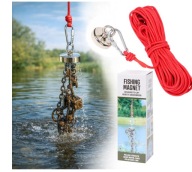MAGNES NEODYMOWY wędkarski 150 kg do Wody Poszukiwań Łowienia z Liną 20 m