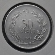 *TURCJA [0363]*50 Kurus (50 kuruszy) 1972 Lira turecka TURKIYE CUMHURIYETI