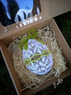 Szydełkowe jajko/pisanka 15cm- ozdoby wielkanocne-zestaw na prezent-Juka