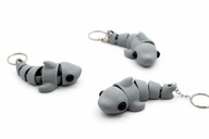 Breloczek dla dzieci zwierzęta druk 3D kolor rekin jasny szary